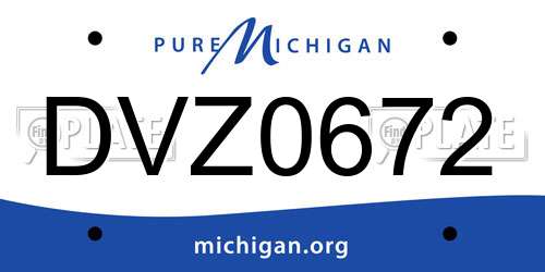 DVZ0672 Michigan License Plate