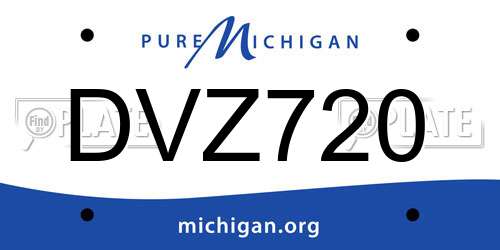 DVZ720 Michigan License Plate