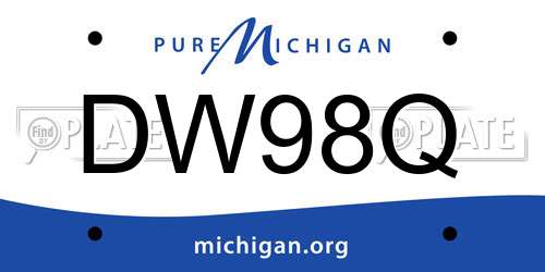 DW98Q Michigan License Plate