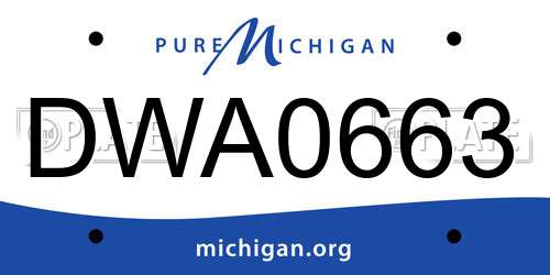 DWA0663 Michigan License Plate