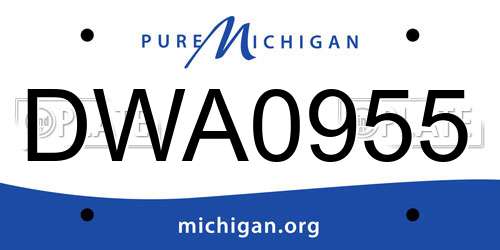 DWA0955 Michigan License Plate