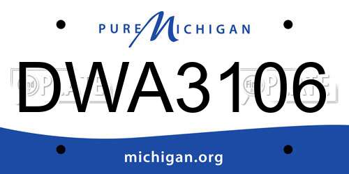 DWA3106 Michigan License Plate