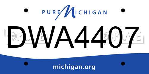 DWA4407 Michigan License Plate