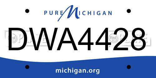 DWA4428 Michigan License Plate