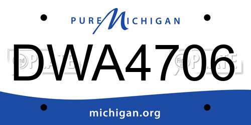 DWA4706 Michigan License Plate
