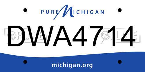 DWA4714 Michigan License Plate
