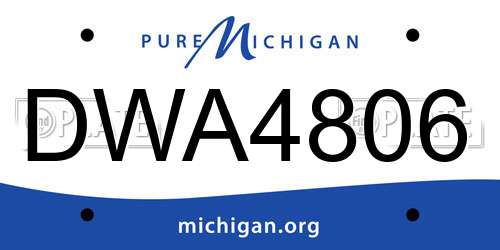 DWA4806 Michigan License Plate