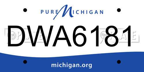 DWA6181 Michigan License Plate