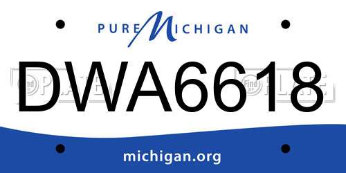 DWA6618 Michigan License Plate