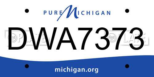 DWA7373 Michigan License Plate
