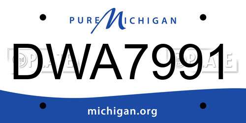 DWA7991 Michigan License Plate