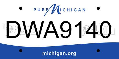 DWA9140 Michigan License Plate