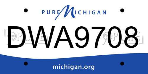 DWA9708 Michigan License Plate