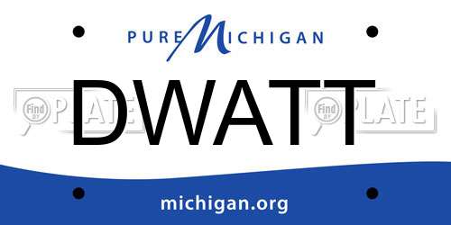DWATT Michigan License Plate