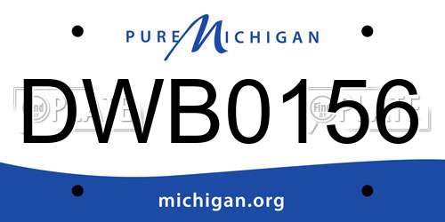DWB0156 Michigan License Plate