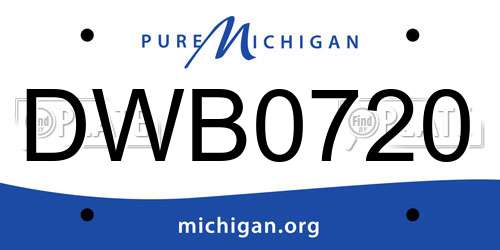 DWB0720 Michigan License Plate