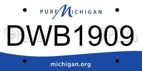 DWB1909 Michigan License Plate