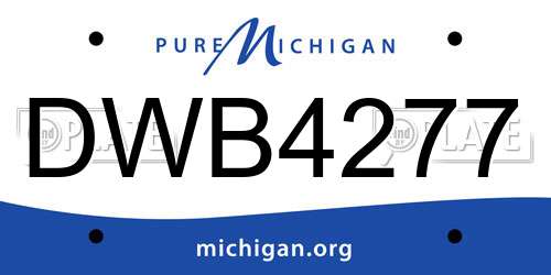 DWB4277 Michigan License Plate