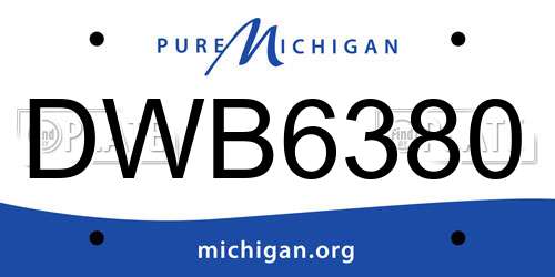 DWB6380 Michigan License Plate
