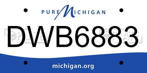 DWB6883 Michigan License Plate