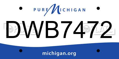 DWB7472 Michigan License Plate