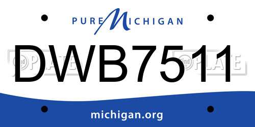 DWB7511 Michigan License Plate