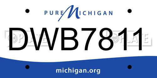 DWB7811 Michigan License Plate