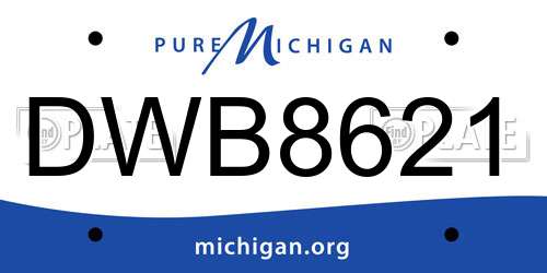 DWB8621 Michigan License Plate