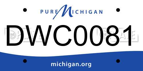 DWC0081 Michigan License Plate