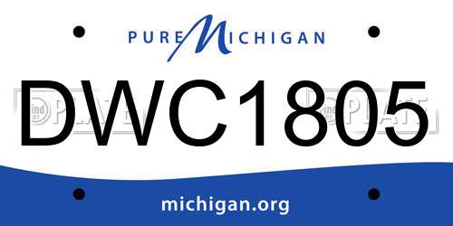 DWC1805 Michigan License Plate