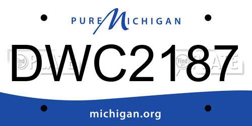 DWC2187 Michigan License Plate