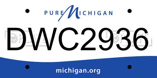 DWC2936 Michigan License Plate