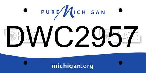 DWC2957 Michigan License Plate
