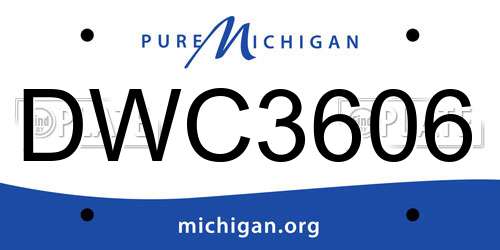 DWC3606 Michigan License Plate