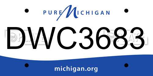 DWC3683 Michigan License Plate