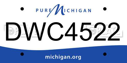 DWC4522 Michigan License Plate