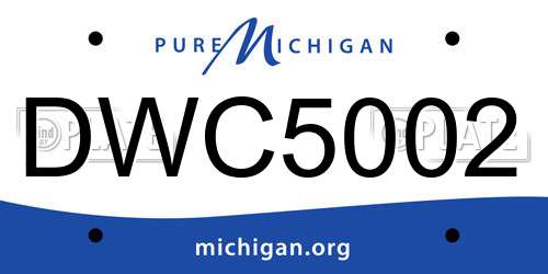 DWC5002 Michigan License Plate
