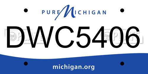 DWC5406 Michigan License Plate