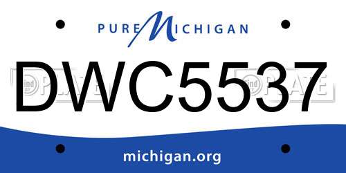 DWC5537 Michigan License Plate