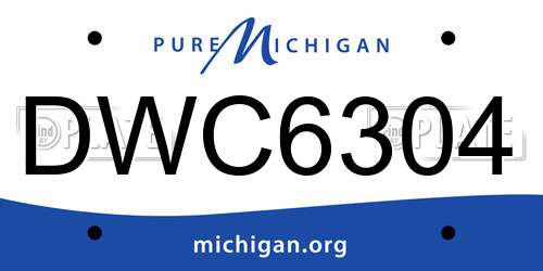 DWC6304 Michigan License Plate