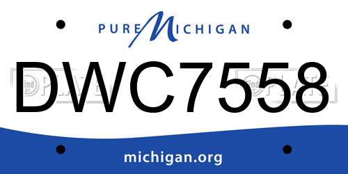 DWC7558 Michigan License Plate