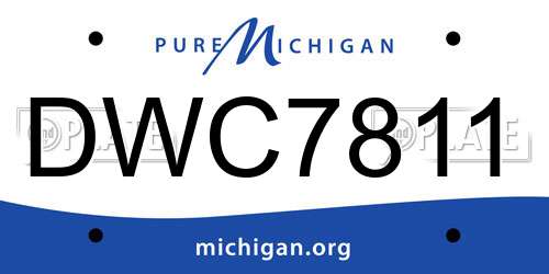 DWC7811 Michigan License Plate
