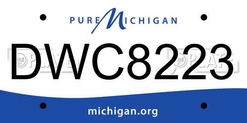 DWC8223 Michigan License Plate