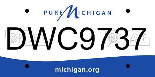 DWC9737 Michigan License Plate