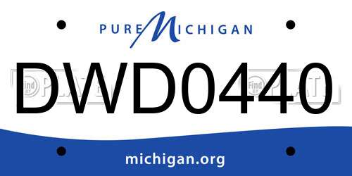 DWD0440 Michigan License Plate