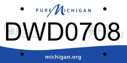 DWD0708 Michigan License Plate