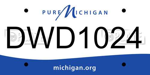 DWD1024 Michigan License Plate