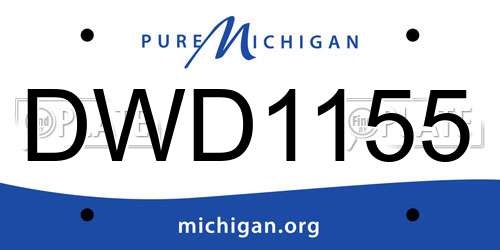 DWD1155 Michigan License Plate