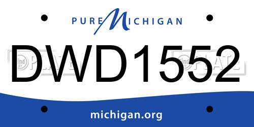 DWD1552 Michigan License Plate