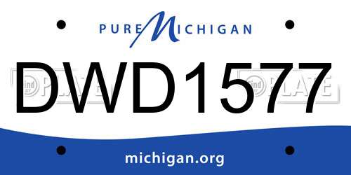 DWD1577 Michigan License Plate